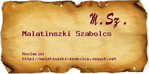 Malatinszki Szabolcs névjegykártya