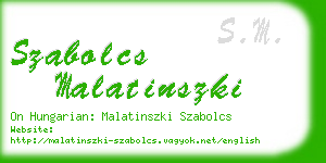 szabolcs malatinszki business card